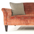 Henderson Russell George Sofa in Orange and Grey Velour